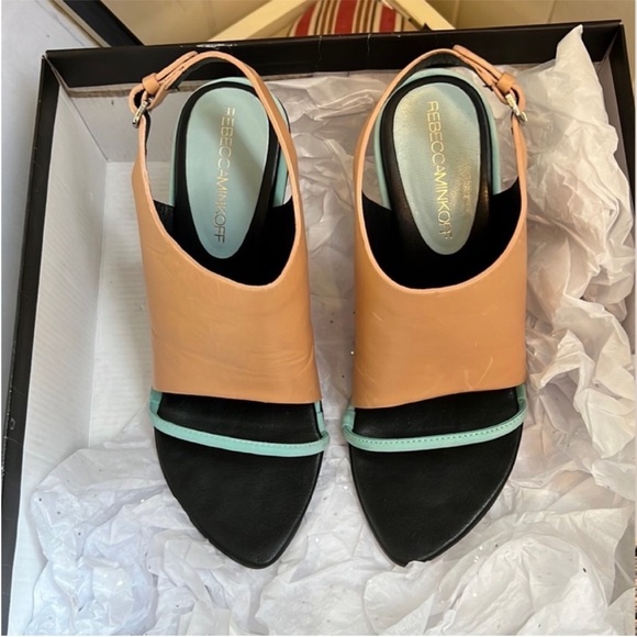 Rebecca Minkoff Barista Cipria Celadon Nubuck Heels - Picture 9 of 16